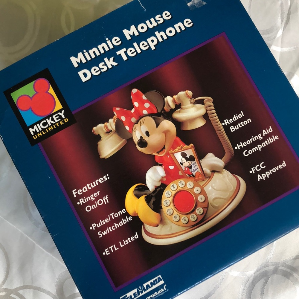 💖 Vintage Rare Minnie Mouse Desk Telephone NWT